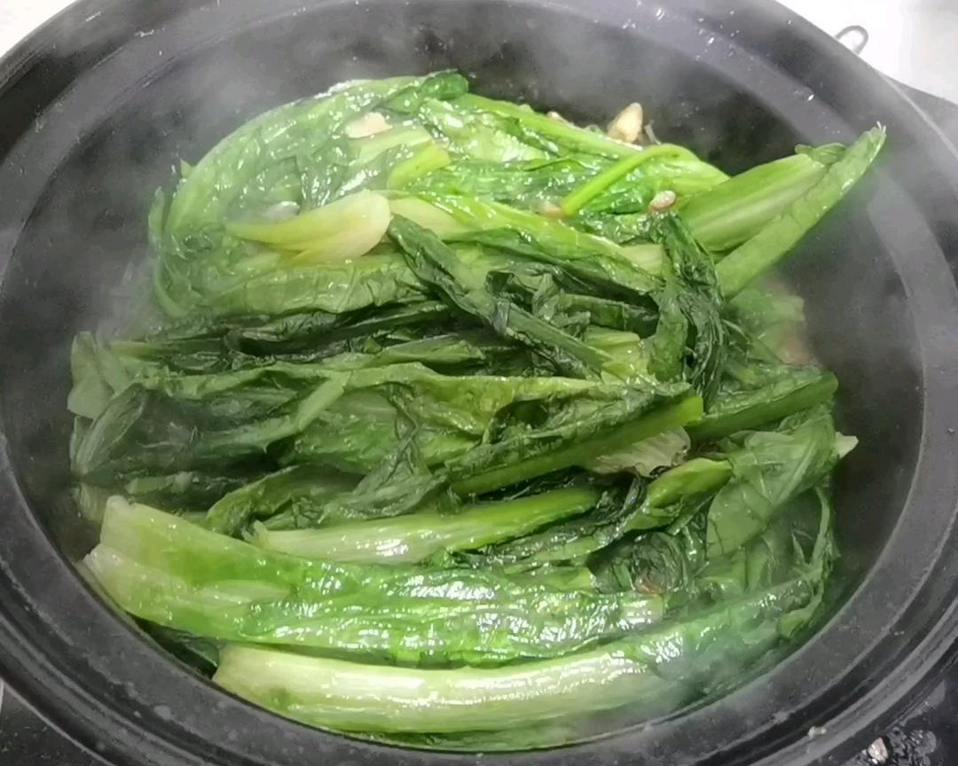 超快手又有排面的酒店菜式虾酱焗油麦菜啫啫煲