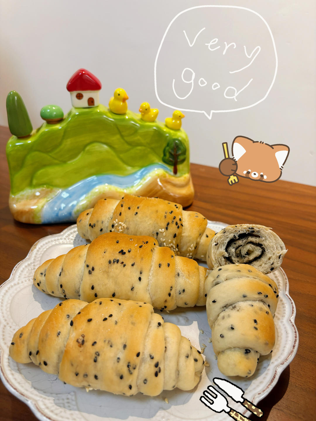 黑芝麻海盐卷/日式盐面包