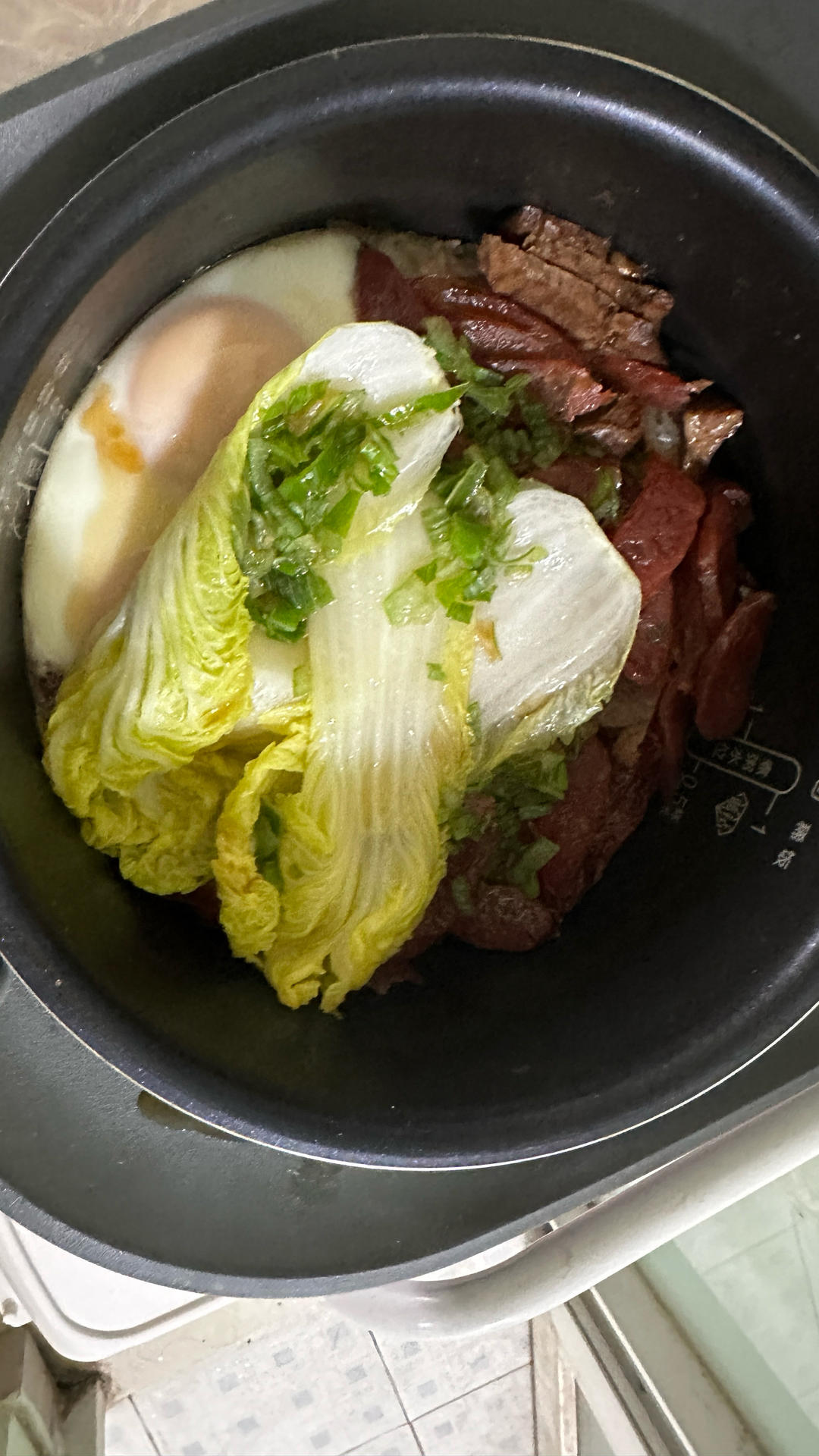 零失败 绝对惊艳 广式腊肠葱油煲仔饭（极简电饭煲版）