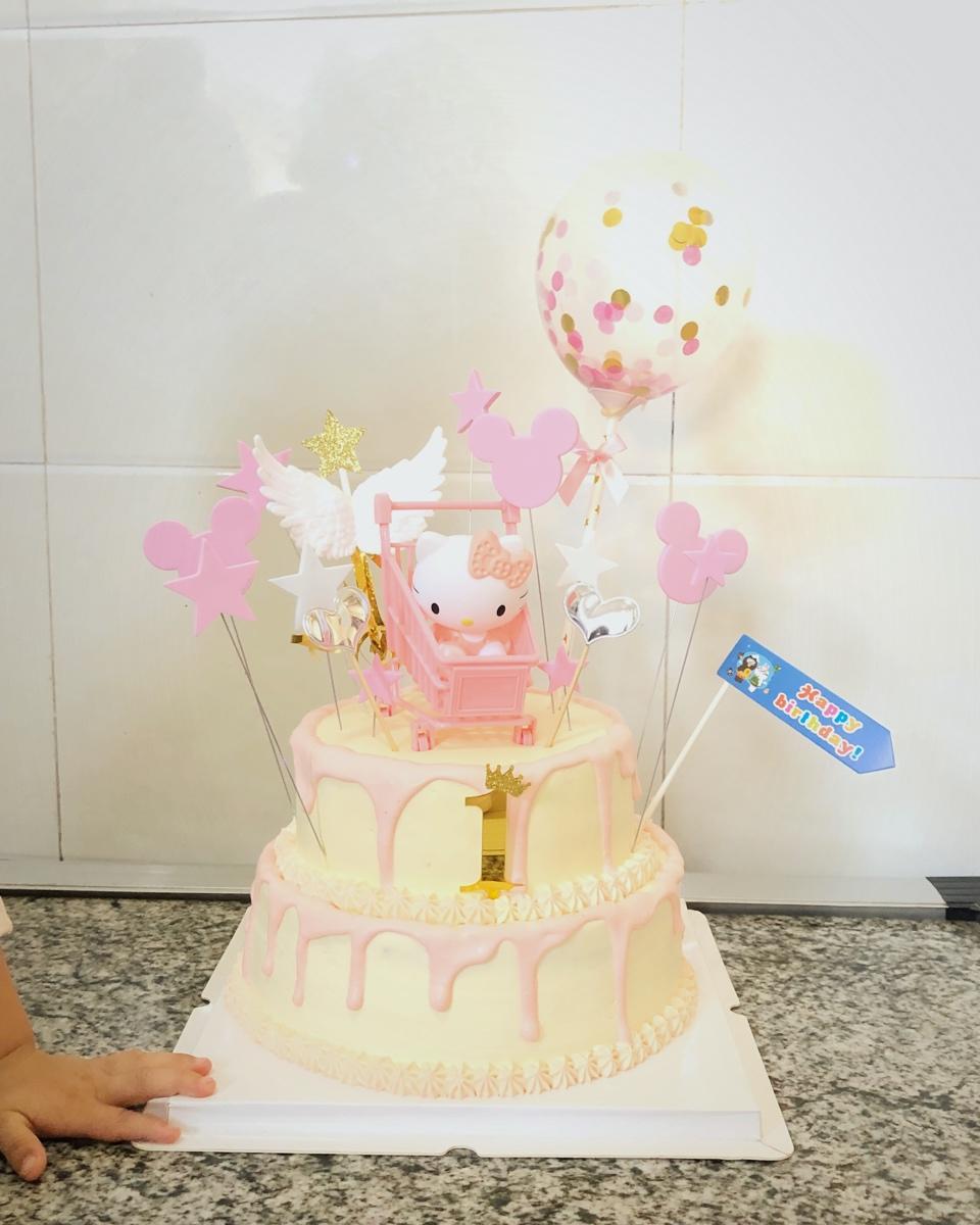 双层戚风水果蛋糕打桩