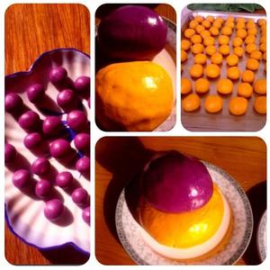 南瓜紫薯小麻球的做法 步骤3