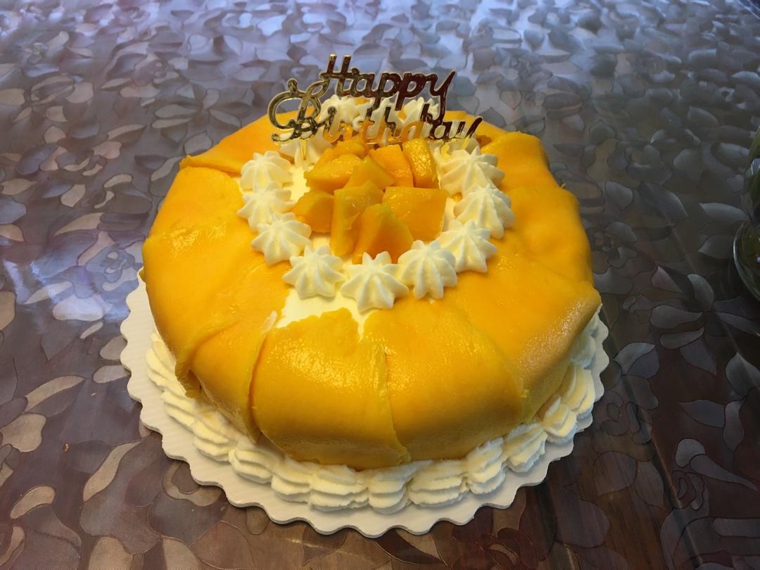 6寸芒果戚风千层蛋糕