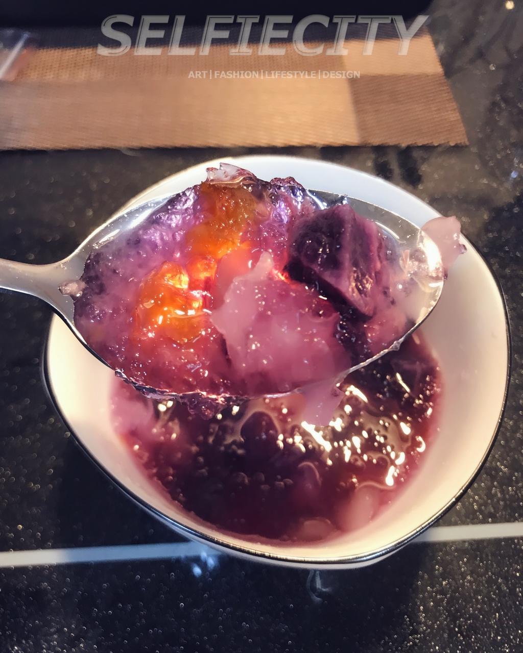 皂角米紫薯银耳羹