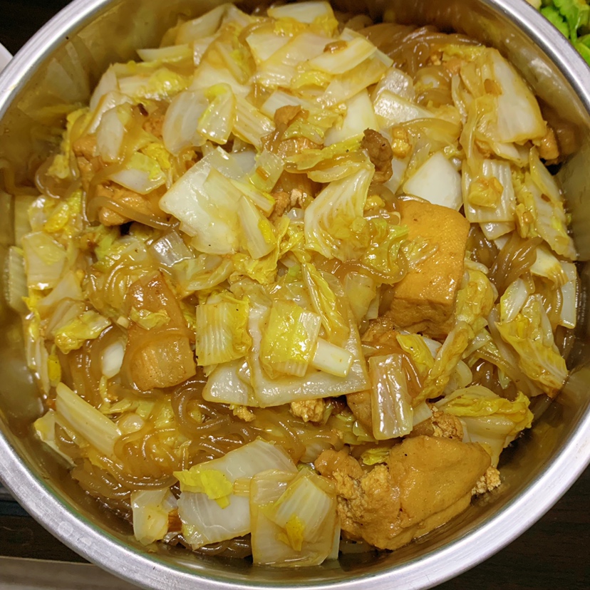 家常白菜炖粉条加豆腐泡的做法 步骤9