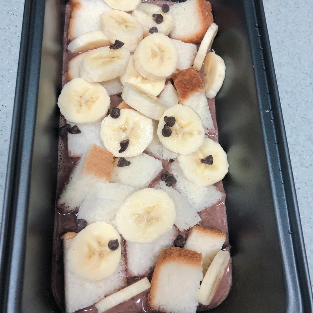 无糖巧克力香蕉焗面包布丁【健康一锅端】