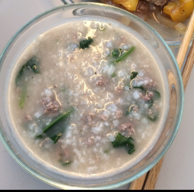 与小星星通信做的牛肉菠菜粥