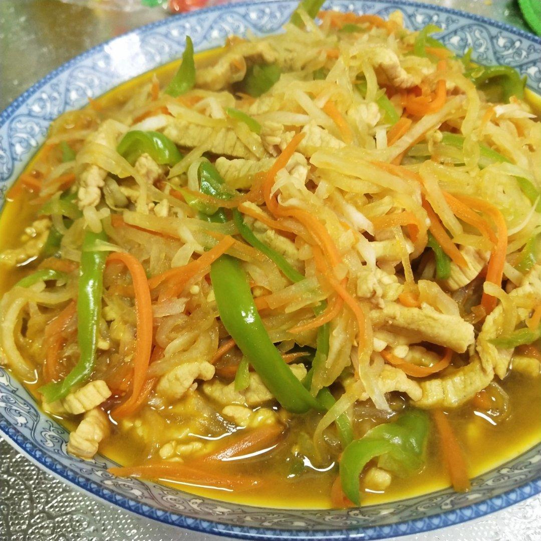 白萝卜丝炒肉