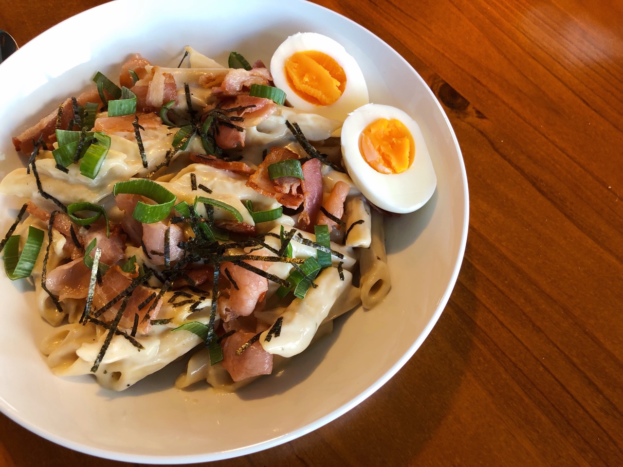 日式味增奶油培根意面Japanese style miso carbonara