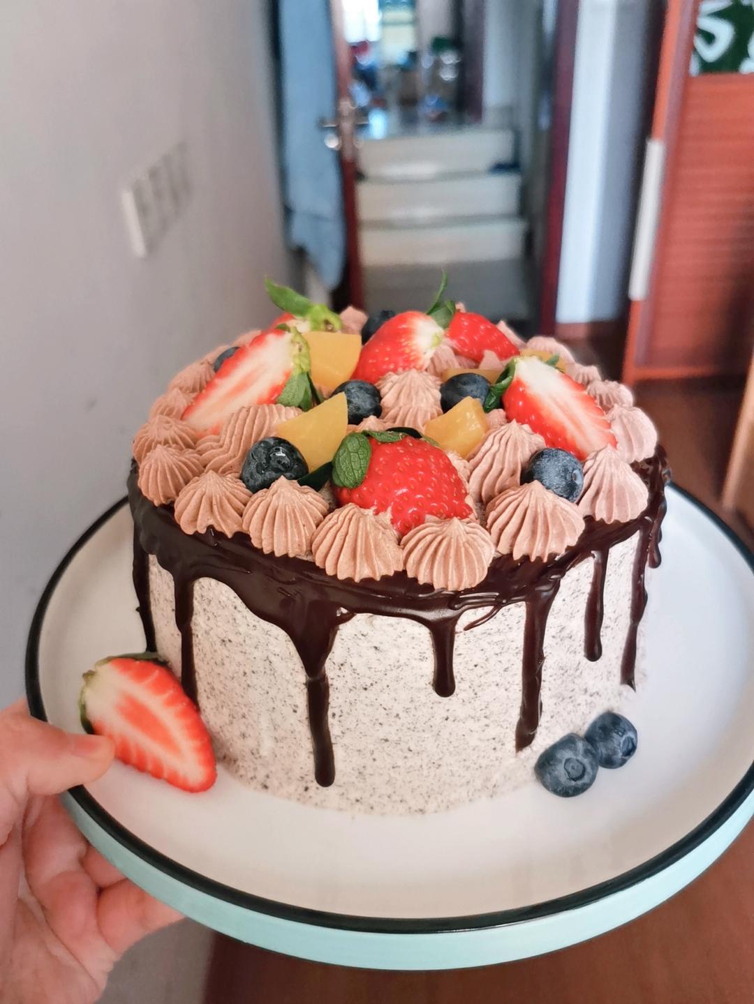 私房烘焙｜奥利奥淋面生日蛋糕