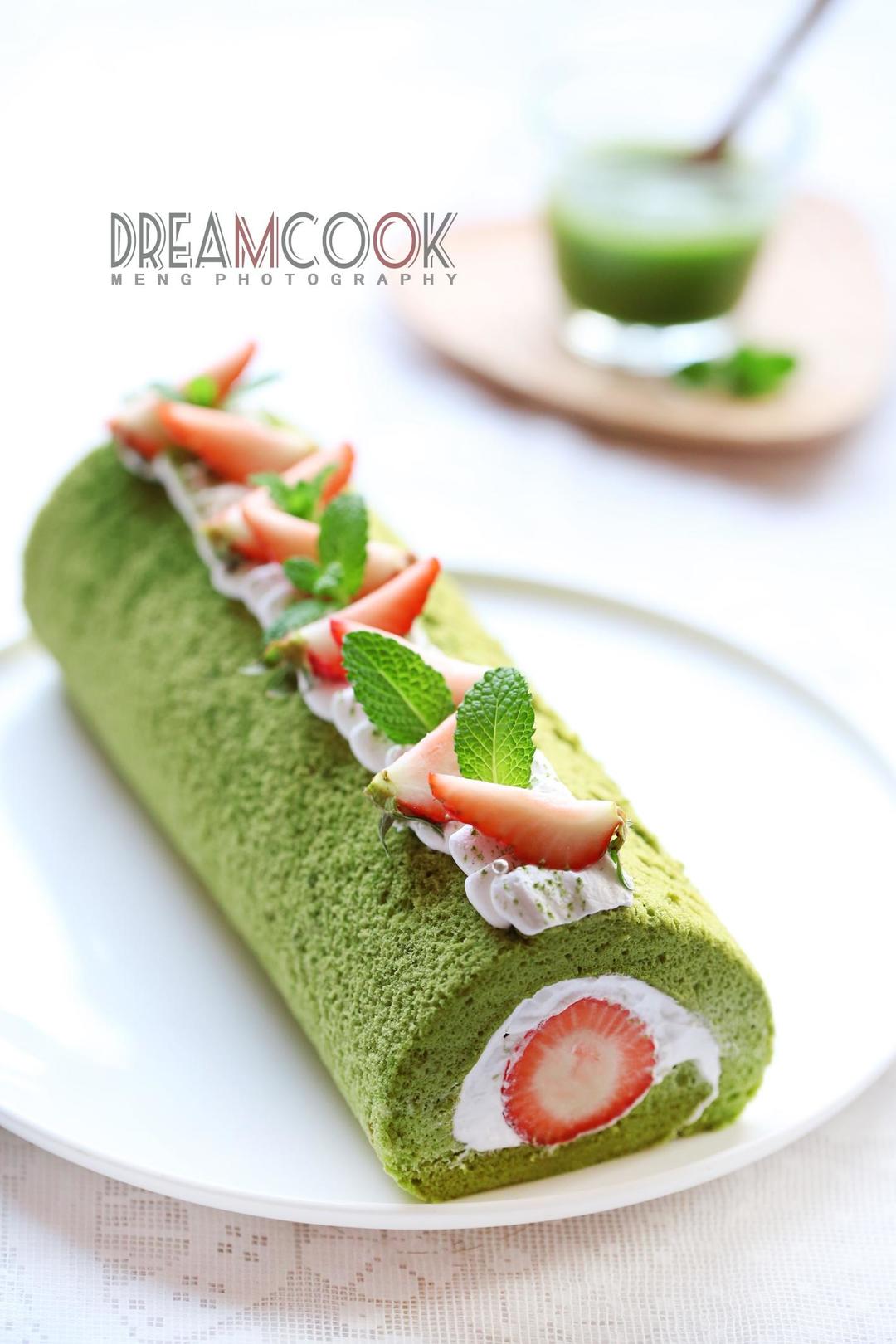 抹茶草莓卷