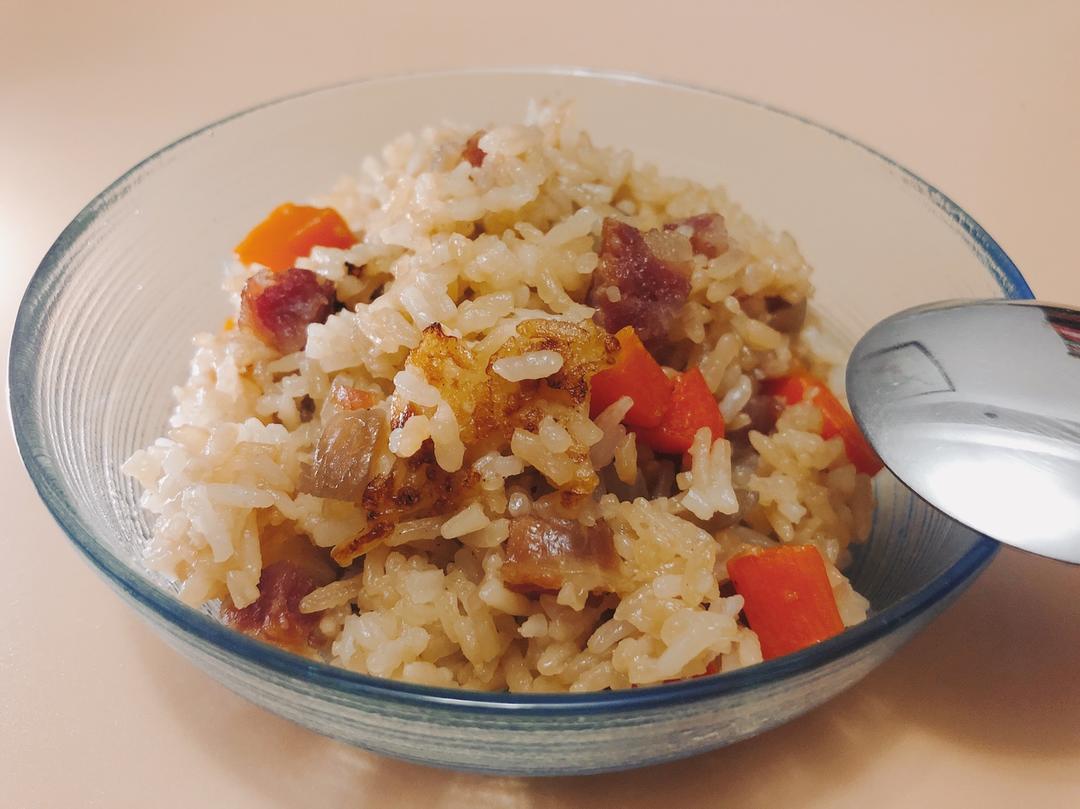 电饭煲腊味饭-锅巴版的做法