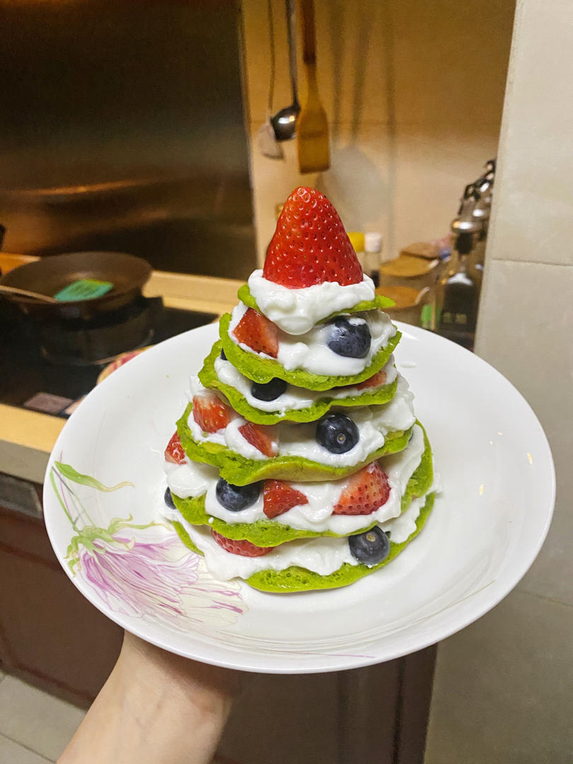 ‼️无需烤箱🌟好吃不胖的圣诞松饼蛋糕🎄