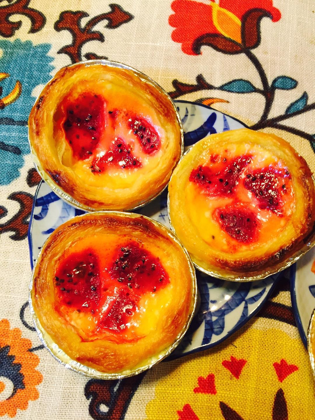 懒人版火龙果蛋挞的做法 步骤2