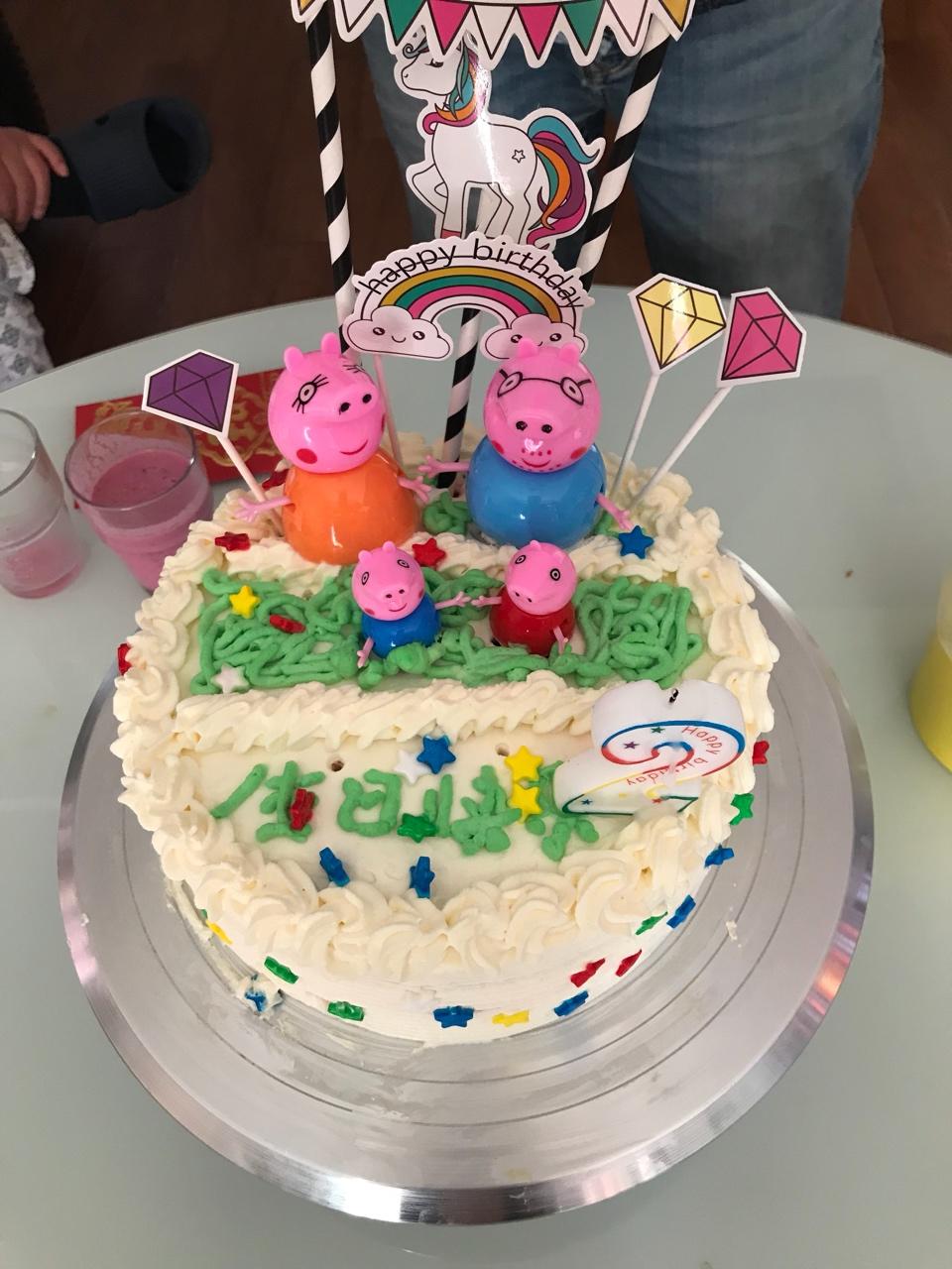 小猪佩奇生日蛋糕，小朋友最爱的蛋糕