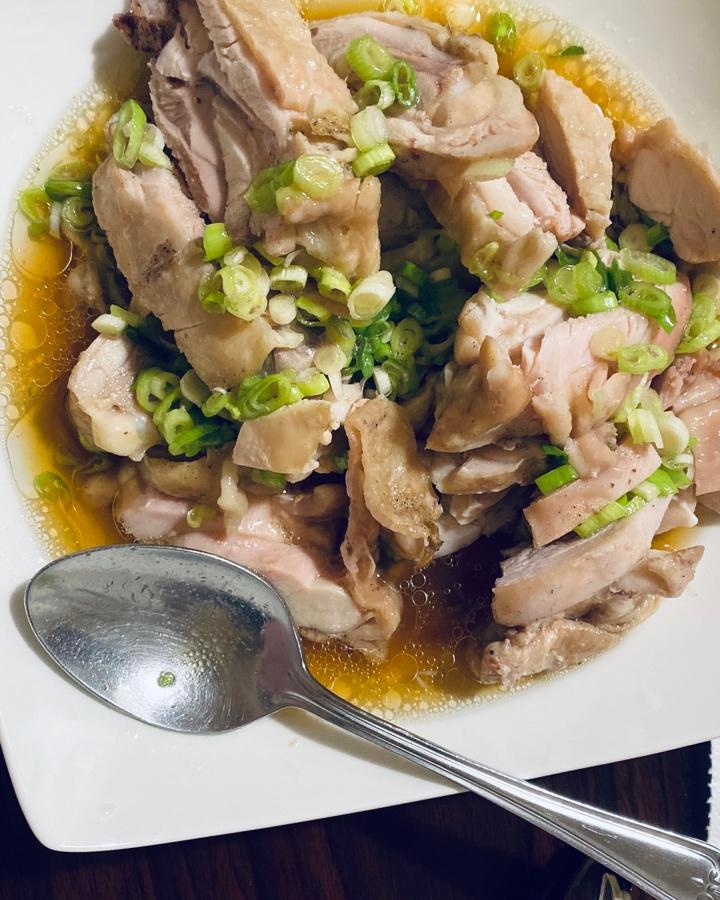 香蒸葱油鸡