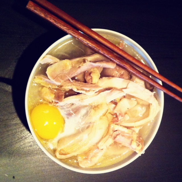 亲子鸡丝汤面