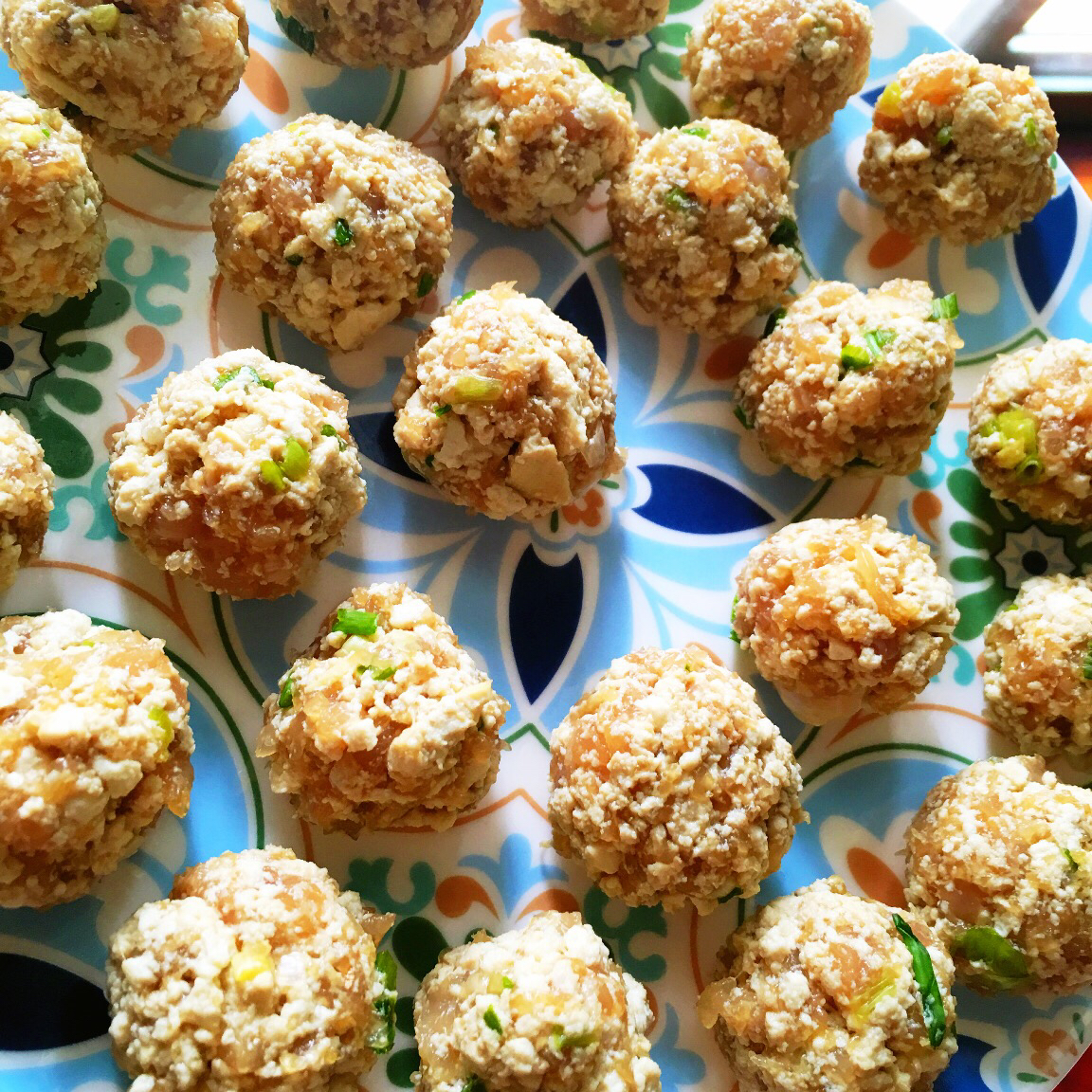 软绵绵的鸡肉豆腐丸（无油）