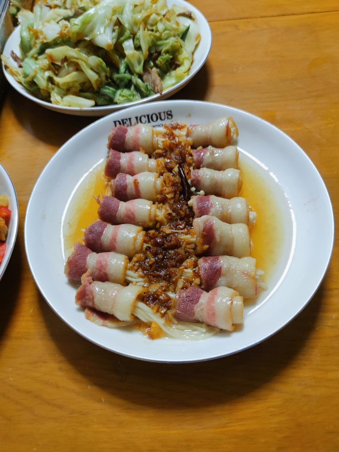 好吃不腻【金针菇培根卷】