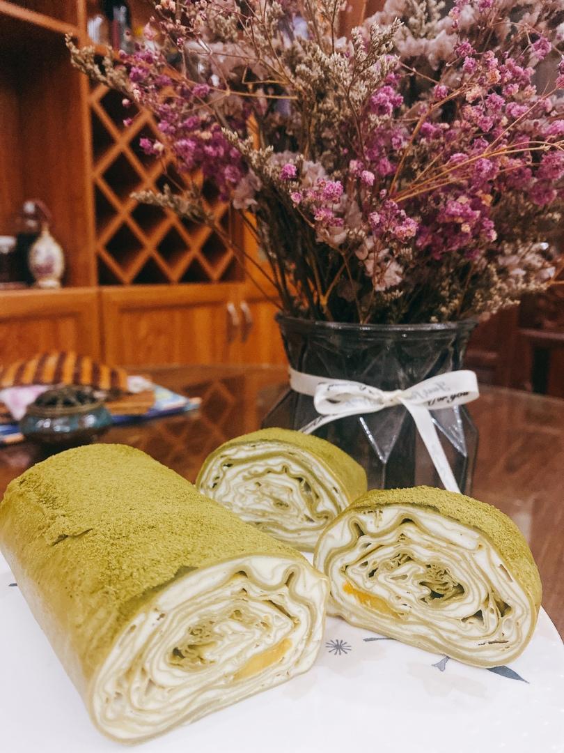 暗狱鱼做的千层毛巾卷原味抹茶巧克力三种口味