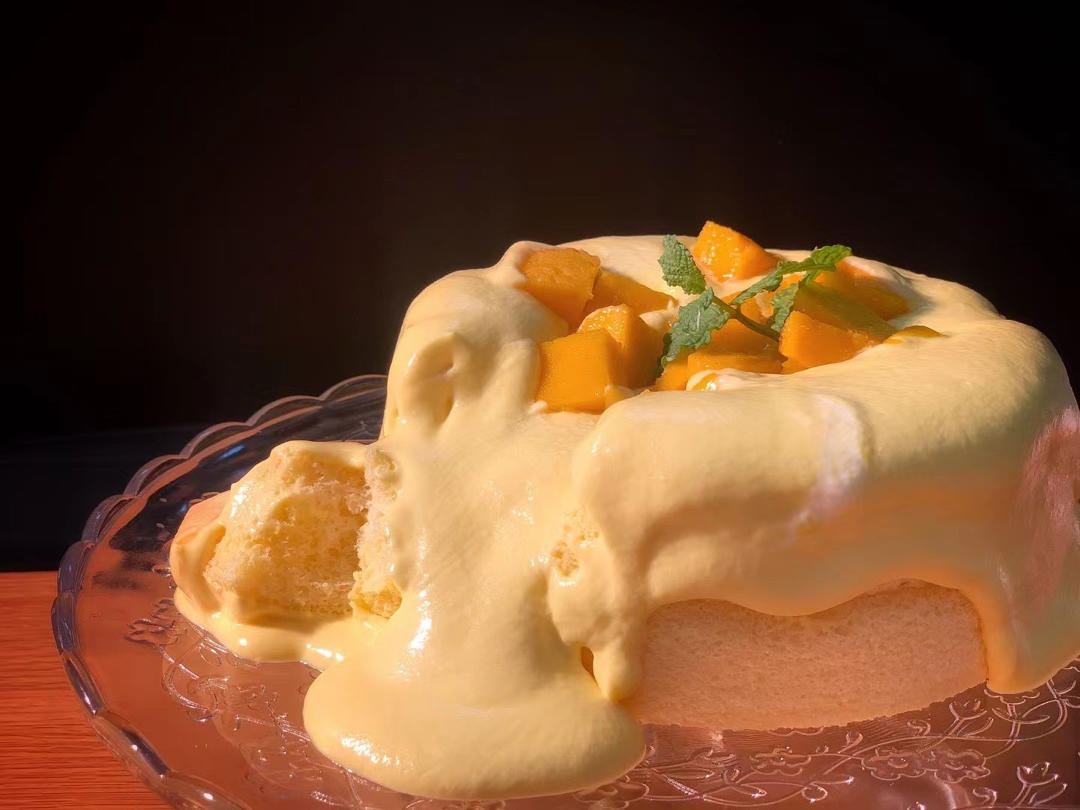 网红杨枝甘露爆浆蛋糕（超级简单）