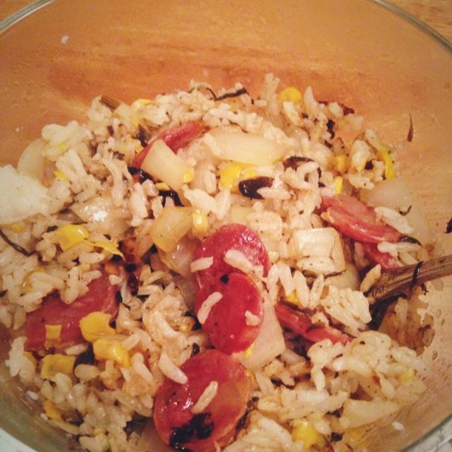 香肠炒饭的做法