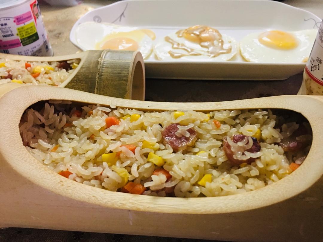 香菇腊肠竹筒饭