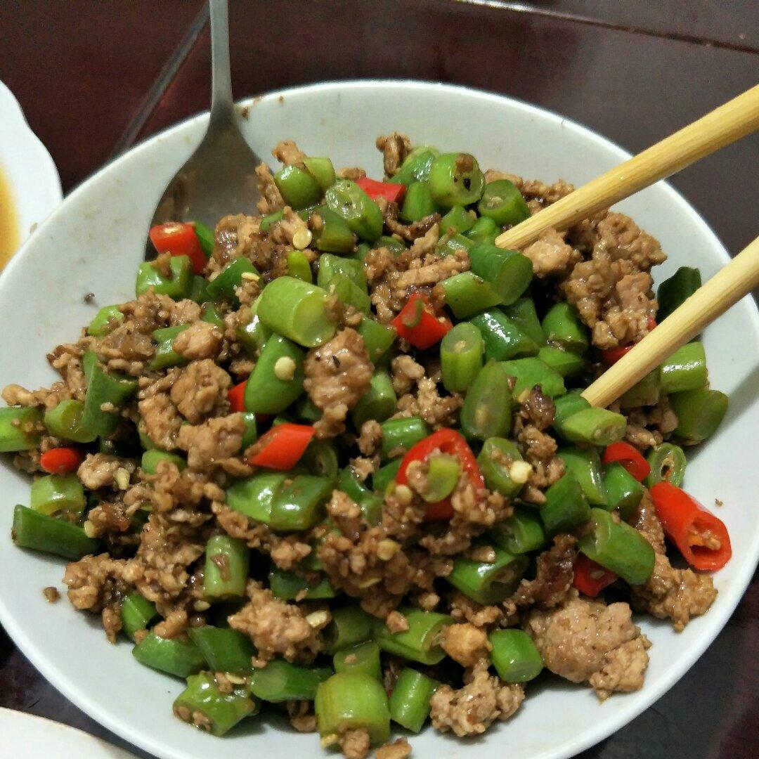 肉沫豆角下饭菜