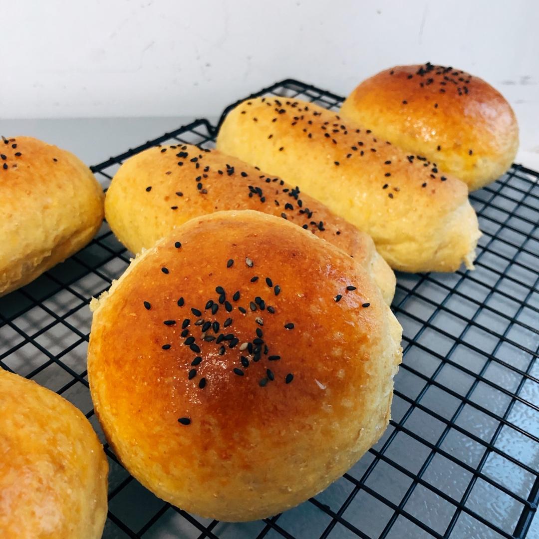 南瓜全麦热狗包汉堡胚 50%全麦 无油低糖高纤维