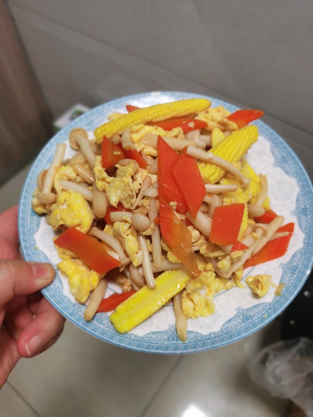 白玉菇炒鸡蛋