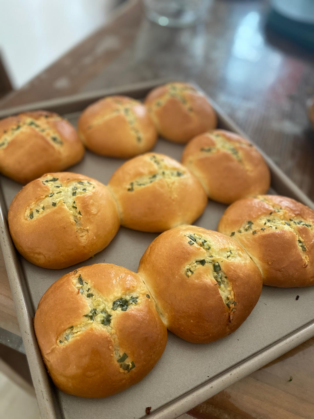 蒜香肉松小炸弹面包（烫种）