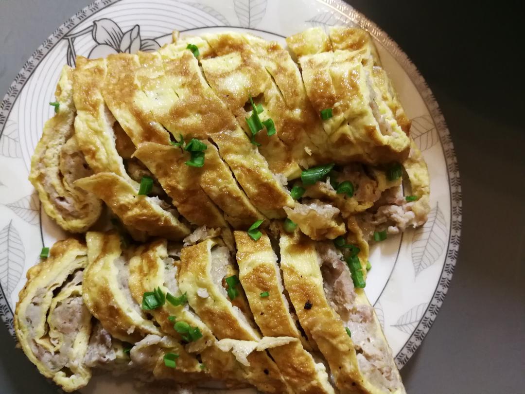 老爸的手艺---蒸肉蛋卷