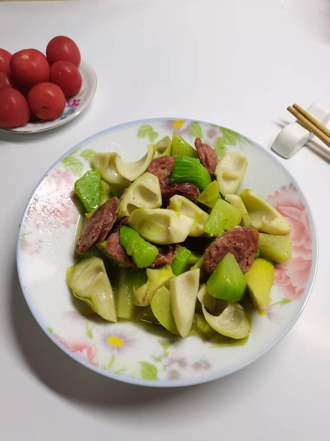 ㊙️腊味‼️冬笋莴苣炒腊肠‼️美味家常