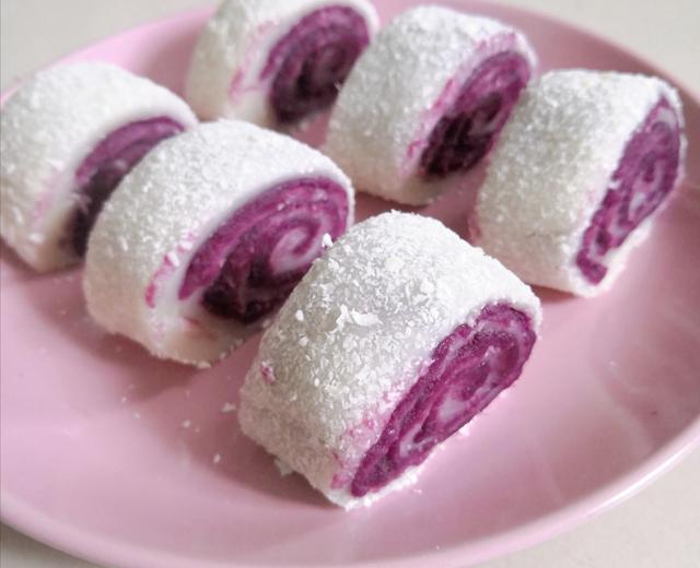 椰蓉紫薯糯米卷的做法