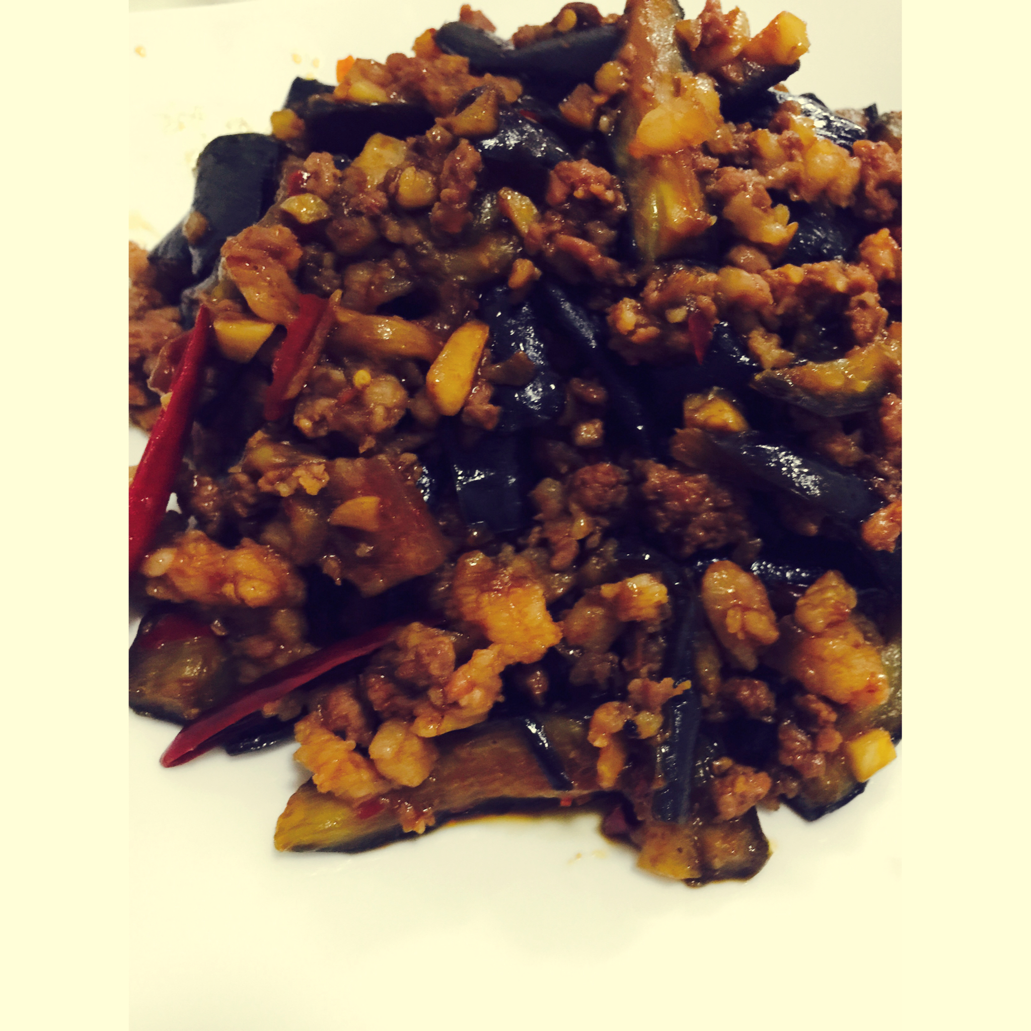 红烧肉沫茄子