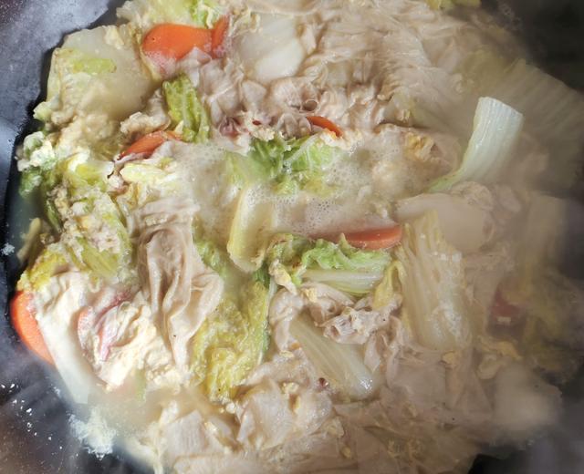 大白菜豆皮汤的做法