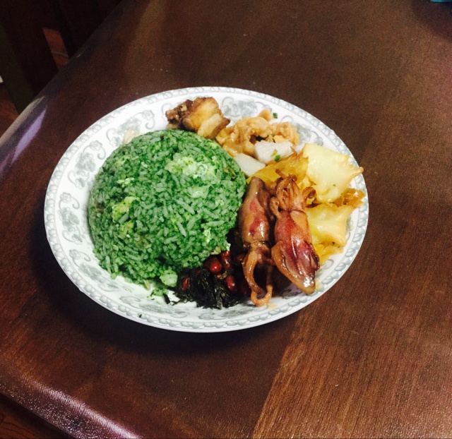 简易版菠菜汁炒饭