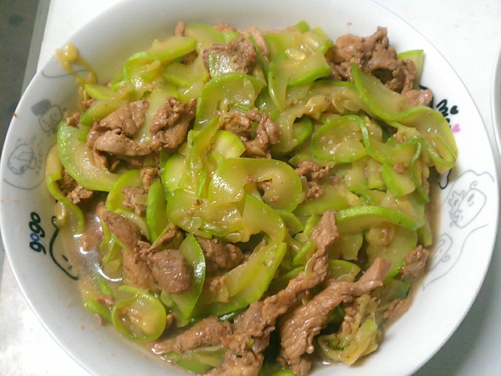 西葫芦炒肉片