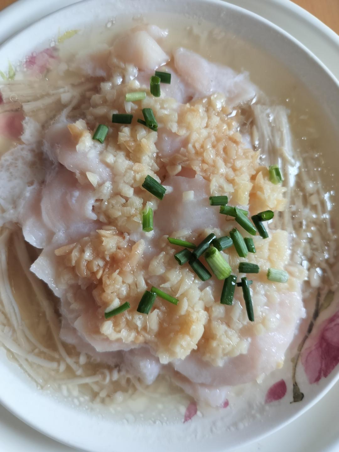 低卡营养❗️蒜蓉蒸金针菇鱼片