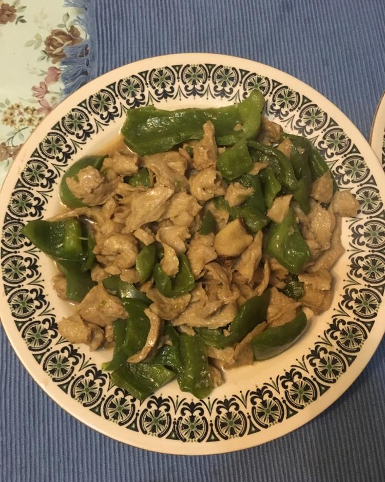 水面筋炒青椒