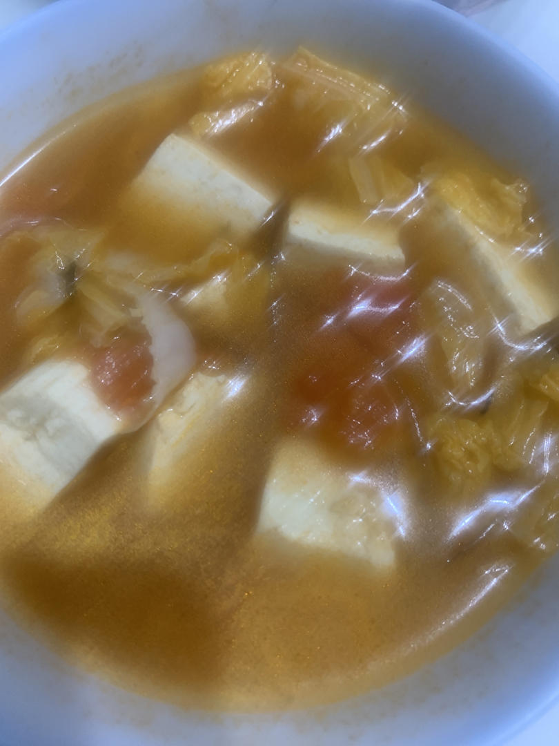 番茄娃娃菜豆腐汤