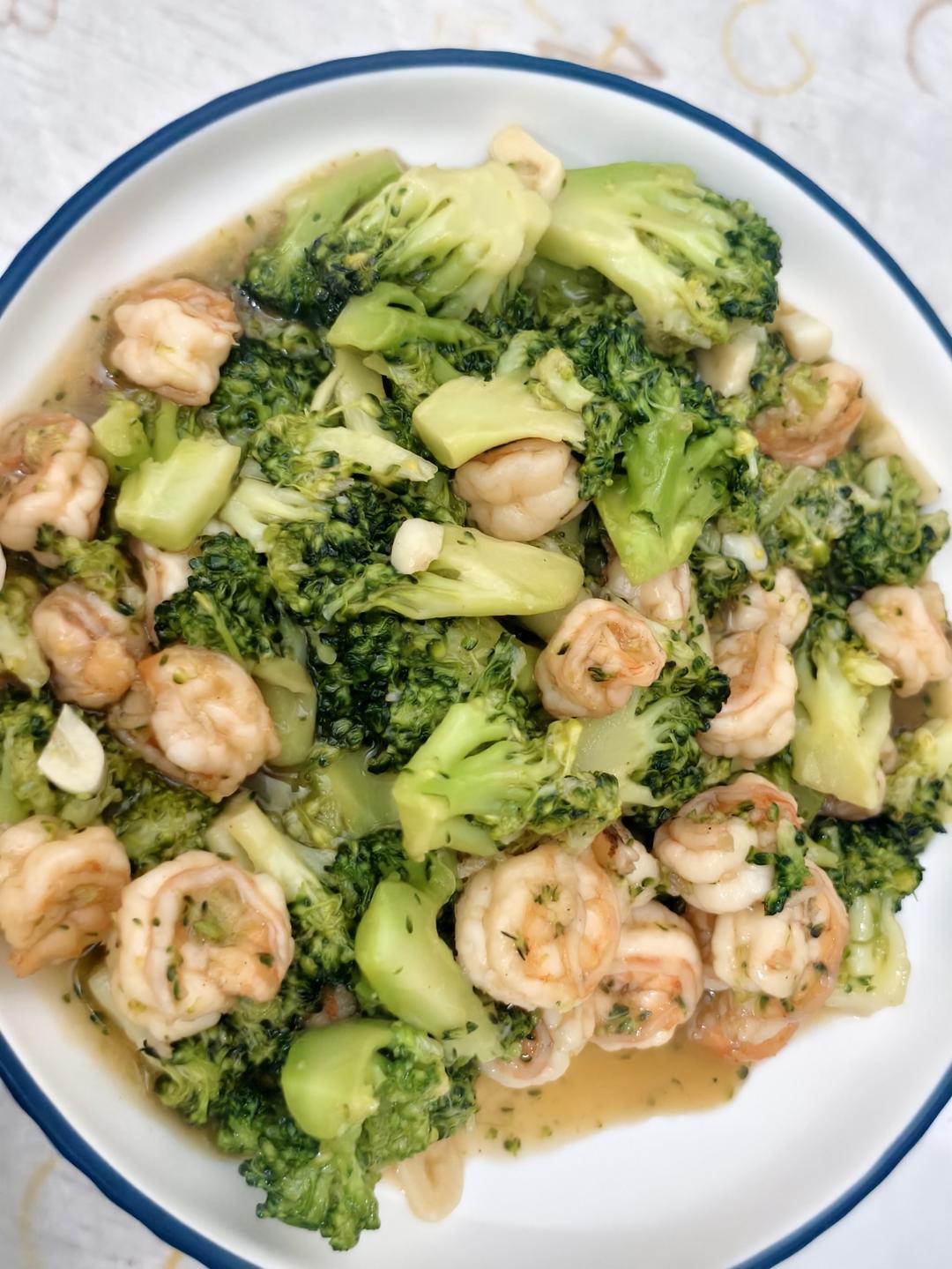 减肥去脂的西兰花炒虾仁