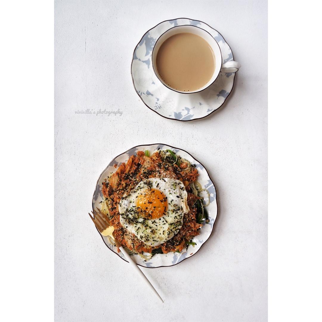 韩式金枪鱼松拌菠菜意面【健康一锅端】