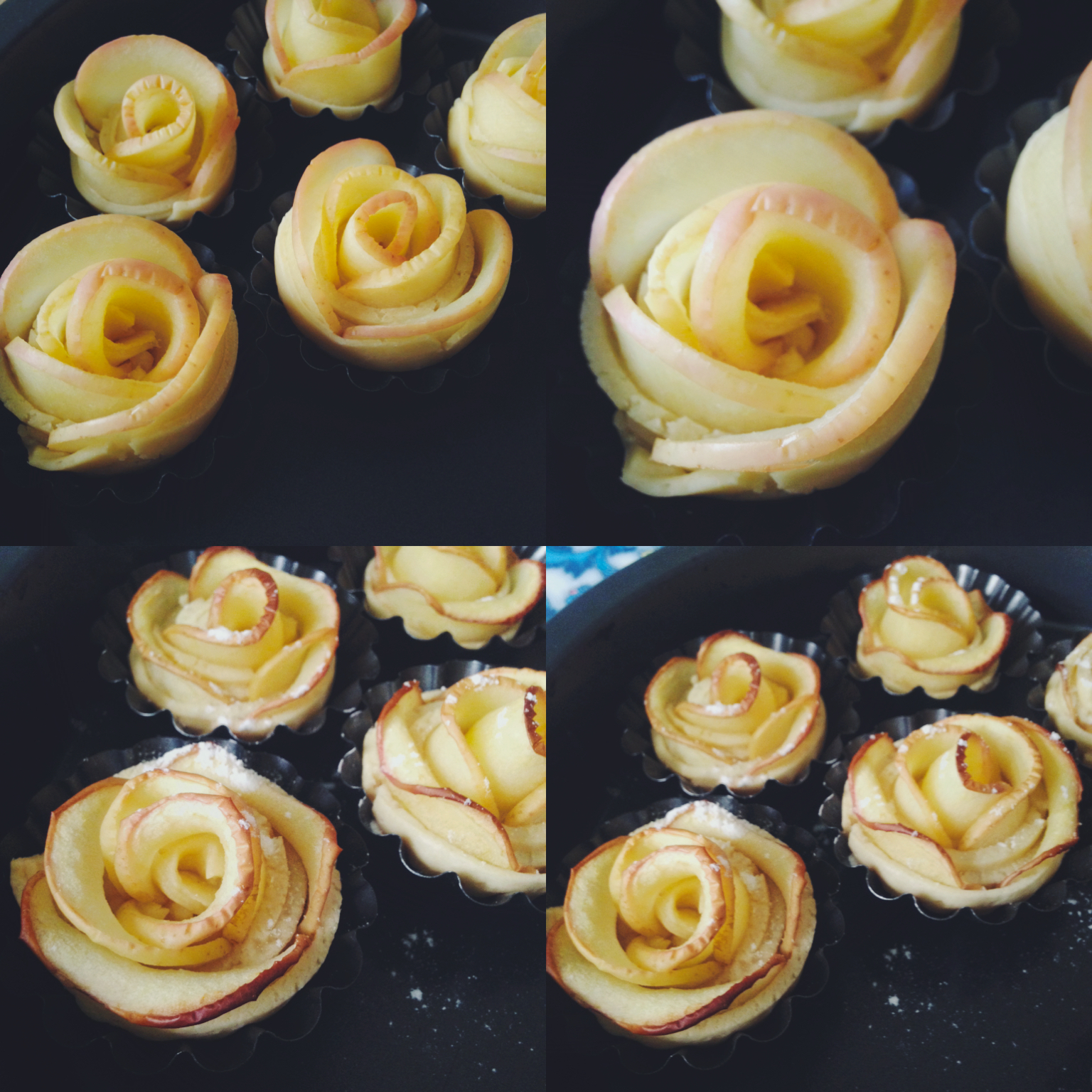 烤玫瑰苹果花