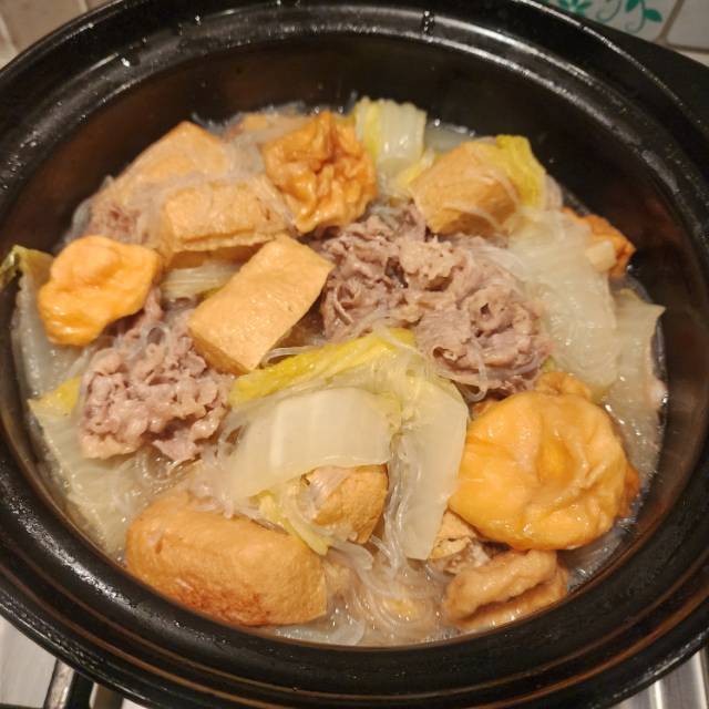 白菜豆腐粉丝煲