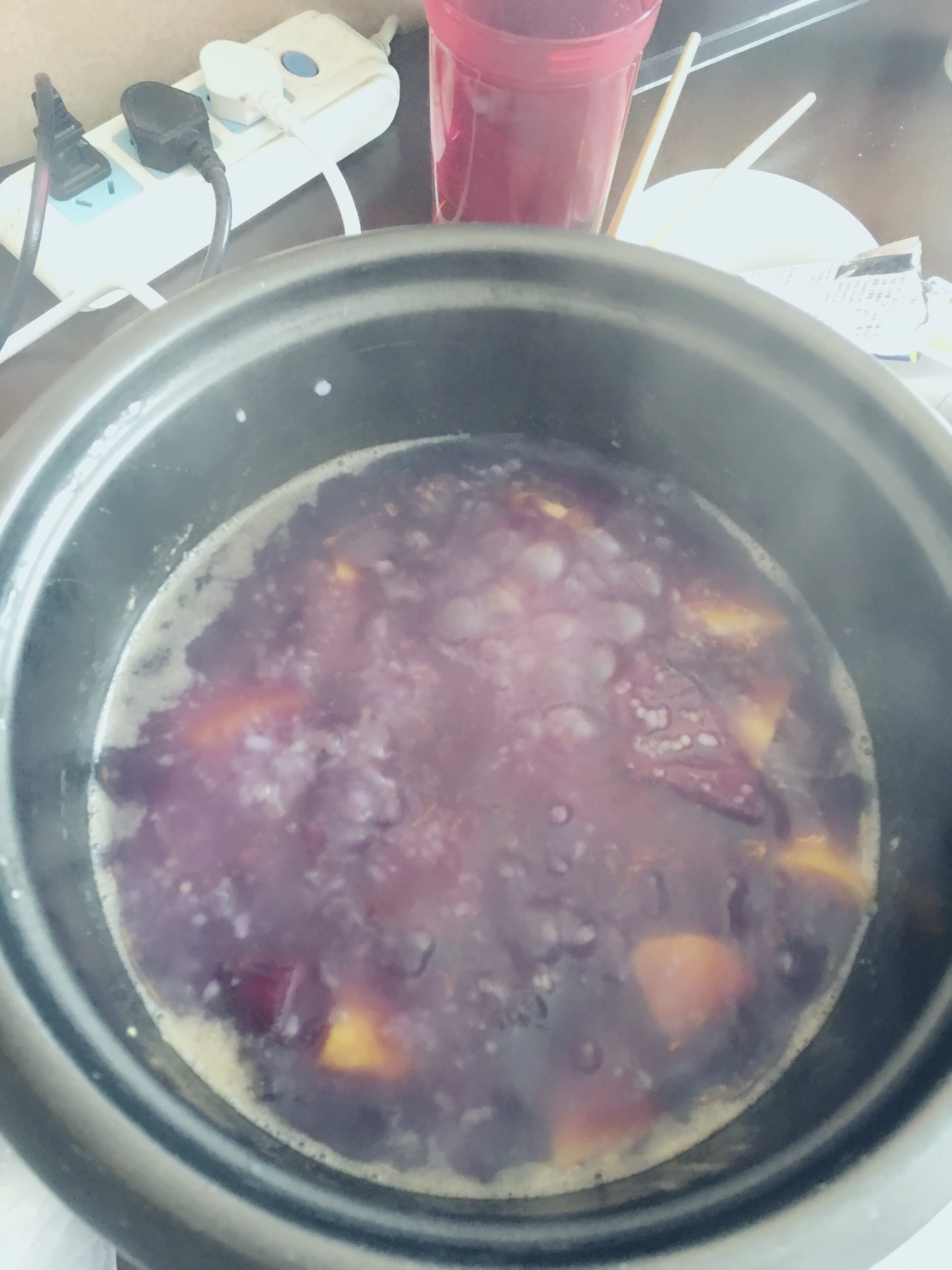 电饭锅版红薯紫薯甜粥的做法 步骤2