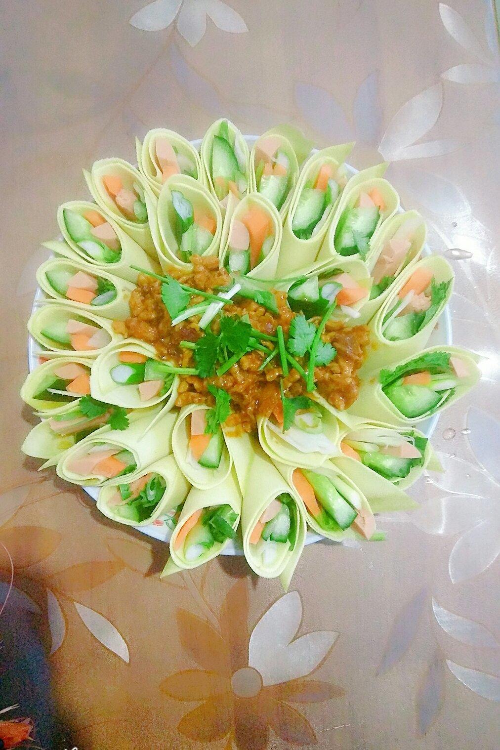 肉酱干豆腐卷