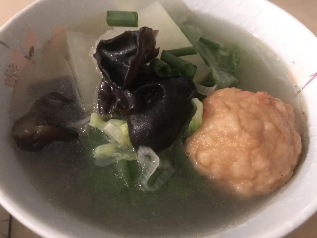 冬瓜双耳烩肉圆