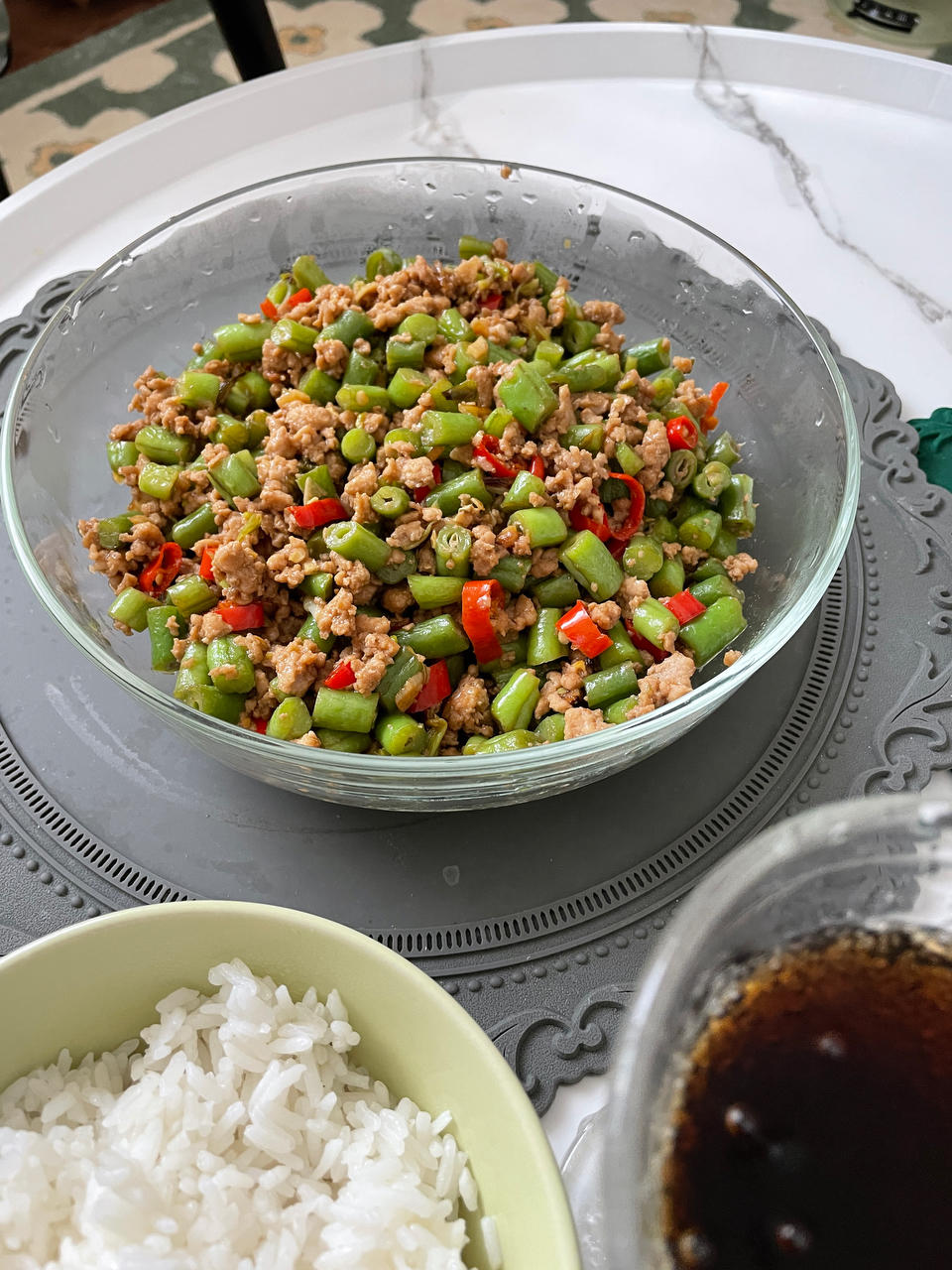肉沫豆角下饭菜