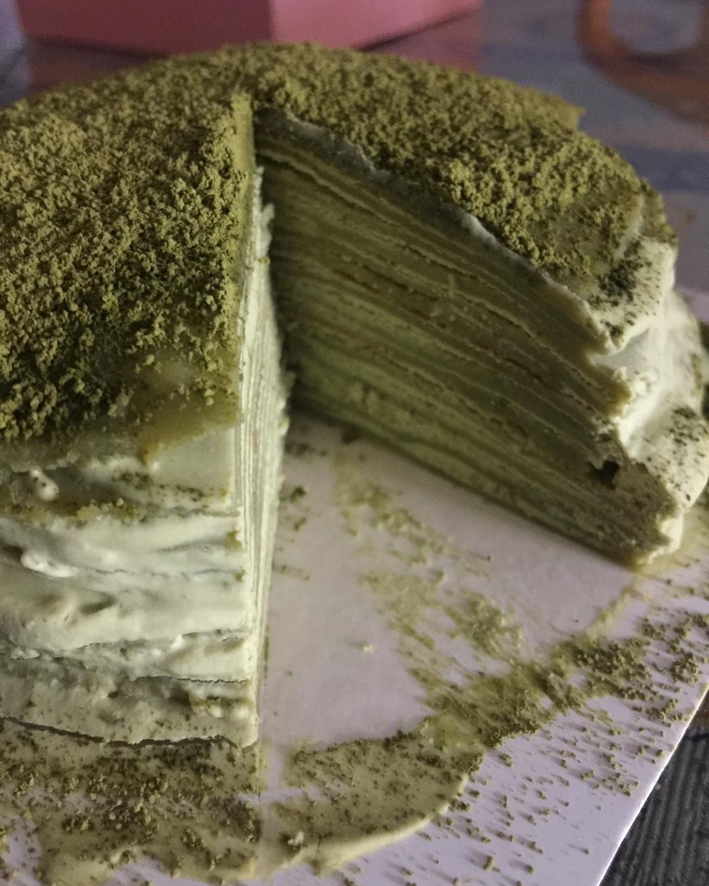 美味的煎蛋糕—抹茶千层蛋糕