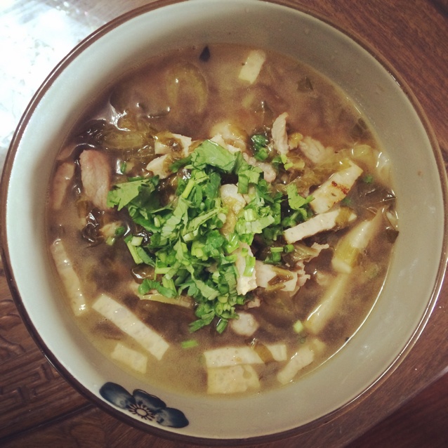 酸菜肉丝汤面—这酸爽！